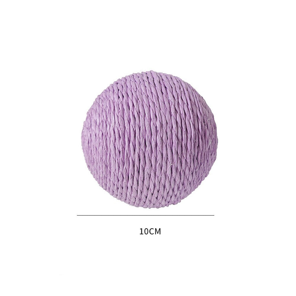 Lilac paper rope cat scratching ball, 10 cm