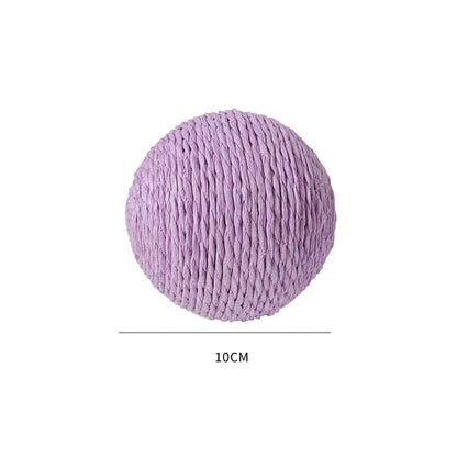 Lilac paper rope cat scratching ball, 10 cm