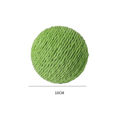 Green paper rope cat scratching ball, 10 cm