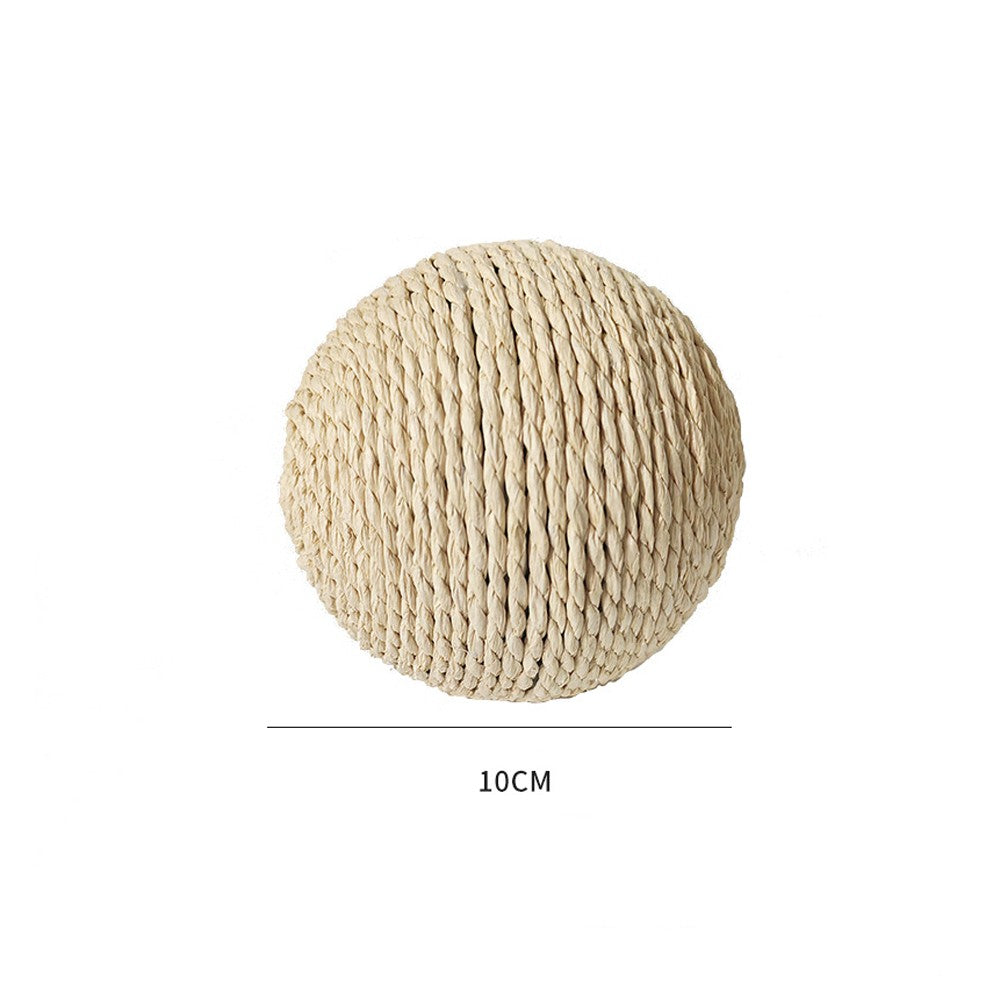 Cream paper rope cat scratching ball, 10 cm