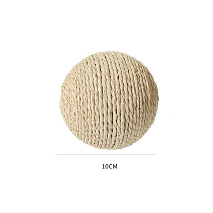 Cream paper rope cat scratching ball, 10 cm