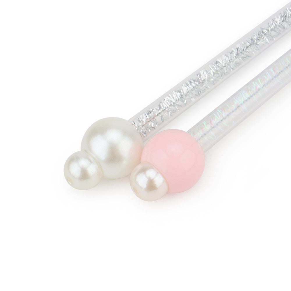Pearl bead handle ends of the cat tassel wands