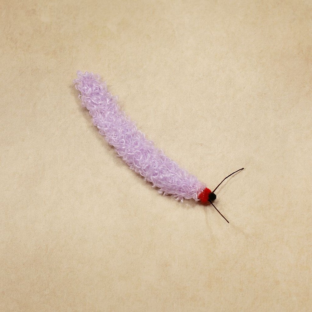 Light purple plush caterpillar toy for cats