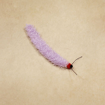 Light purple plush caterpillar toy for cats