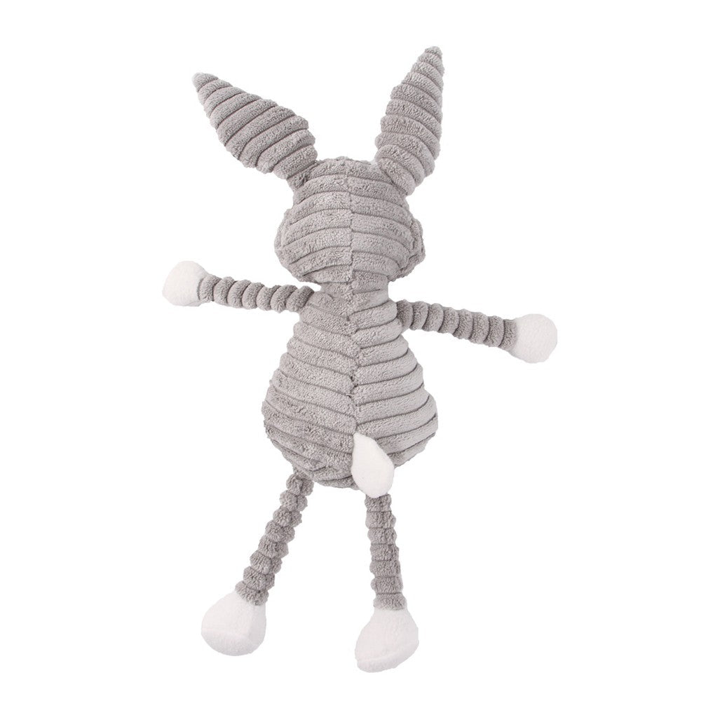 Back view of the corduroy rabbit squeaky toy