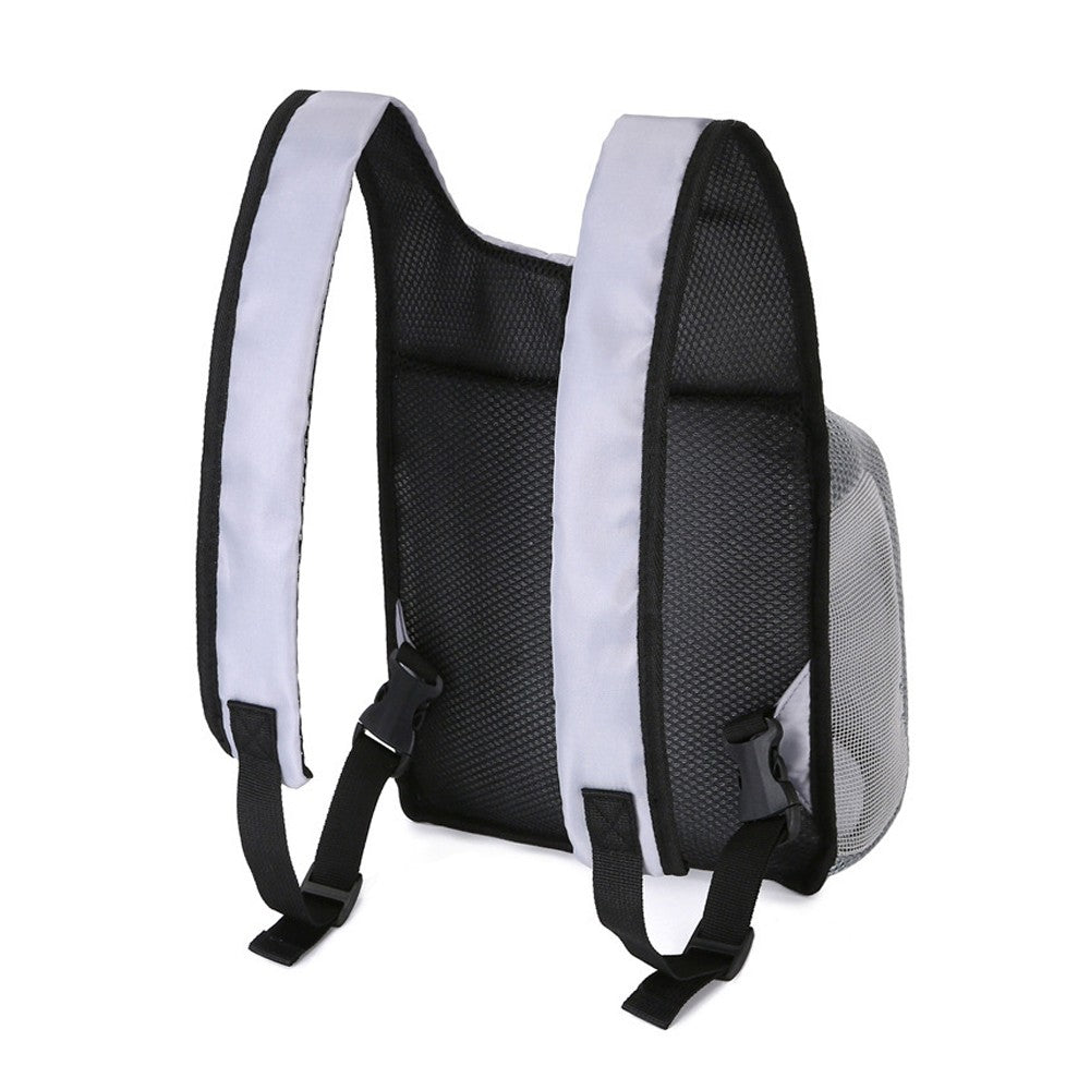 Padded shoulder straps and adjustable buckles on the carrier backpack