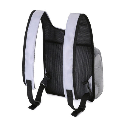 Padded shoulder straps and adjustable buckles on the carrier backpack