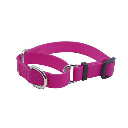 Purple PVC dog collar with handle