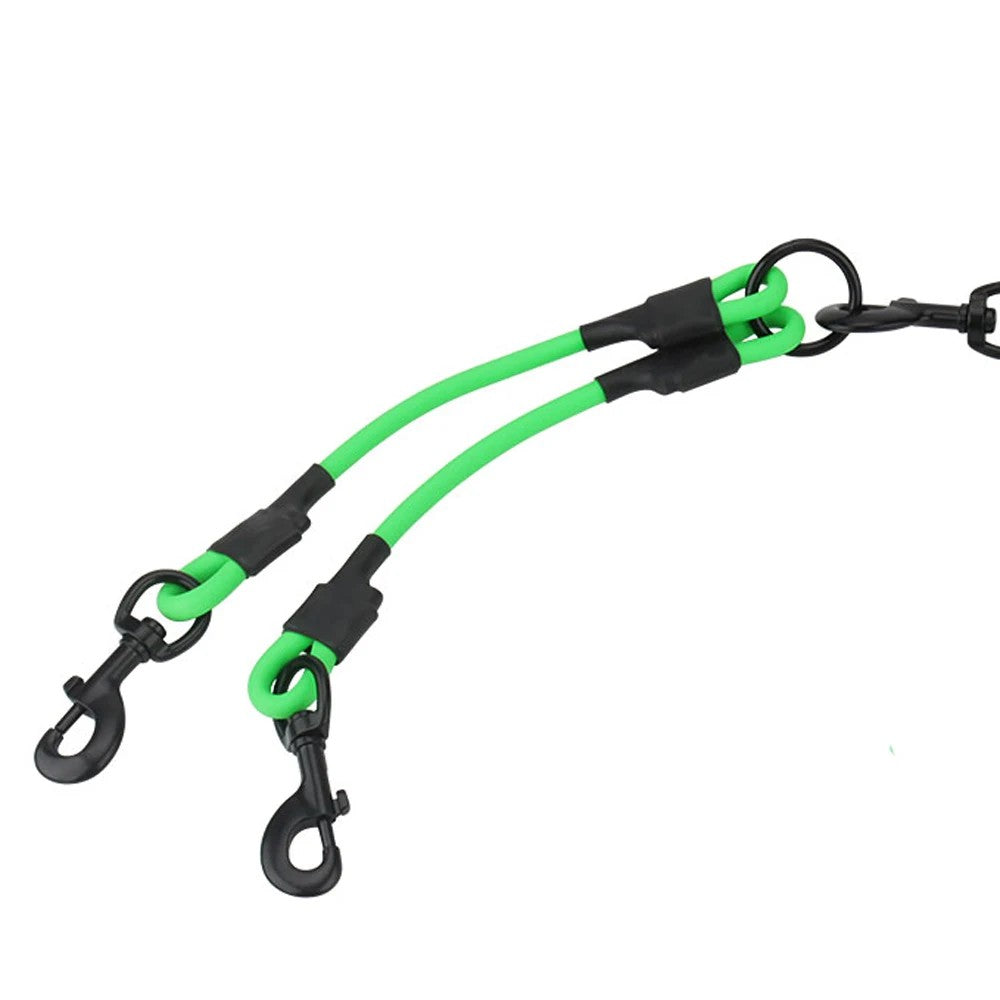 Two snap hooks and O-ring on the leash coupler