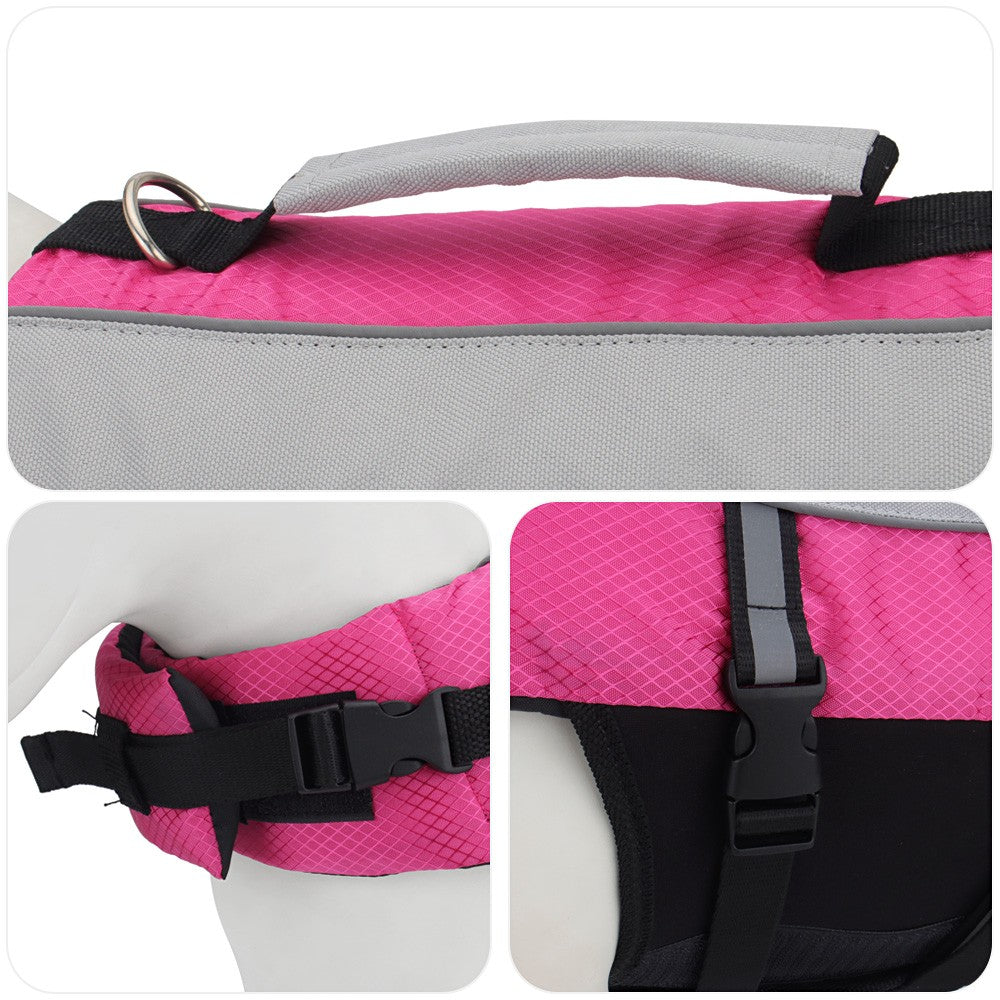 Close-up of the padded top handle and side buckle