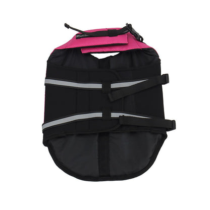 Underside of the dog life jacket with adjustable belly straps