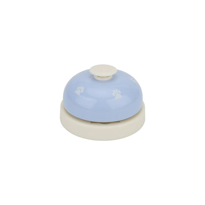Light blue and cream dog potty training bell