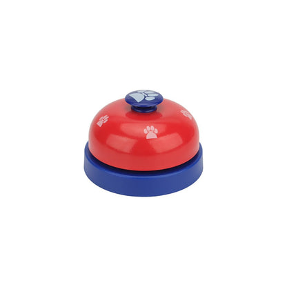 Red and navy dog potty training bell