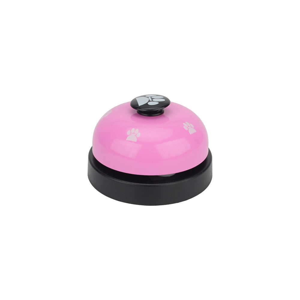 Pink and black dog potty training bell
