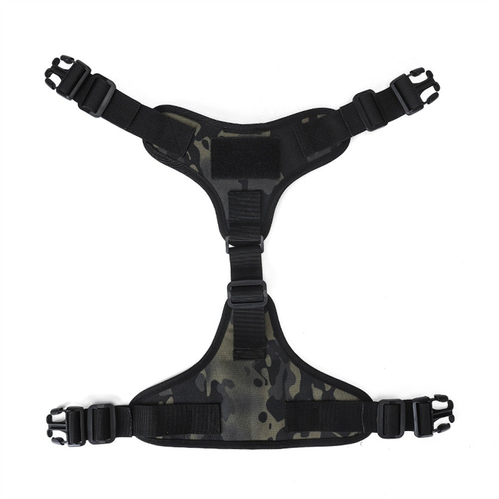 Padded chest piece of the saddle bag harness