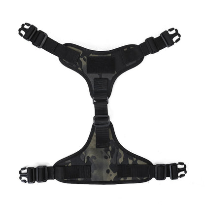 Padded chest piece of the saddle bag harness