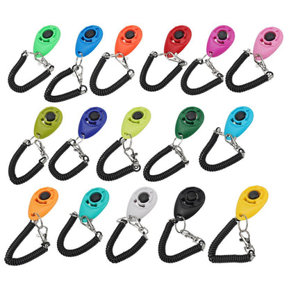 Dog training clickers with wrist straps in a range of colours