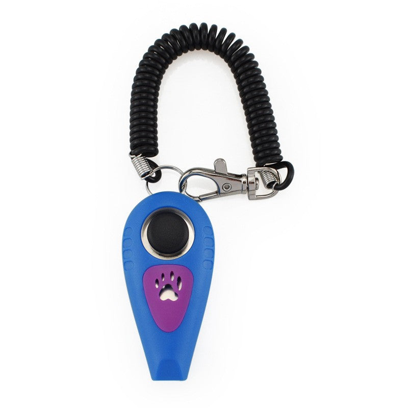 Blue dog training whistle with clicker button