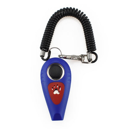 Navy blue dog training whistle with clicker button