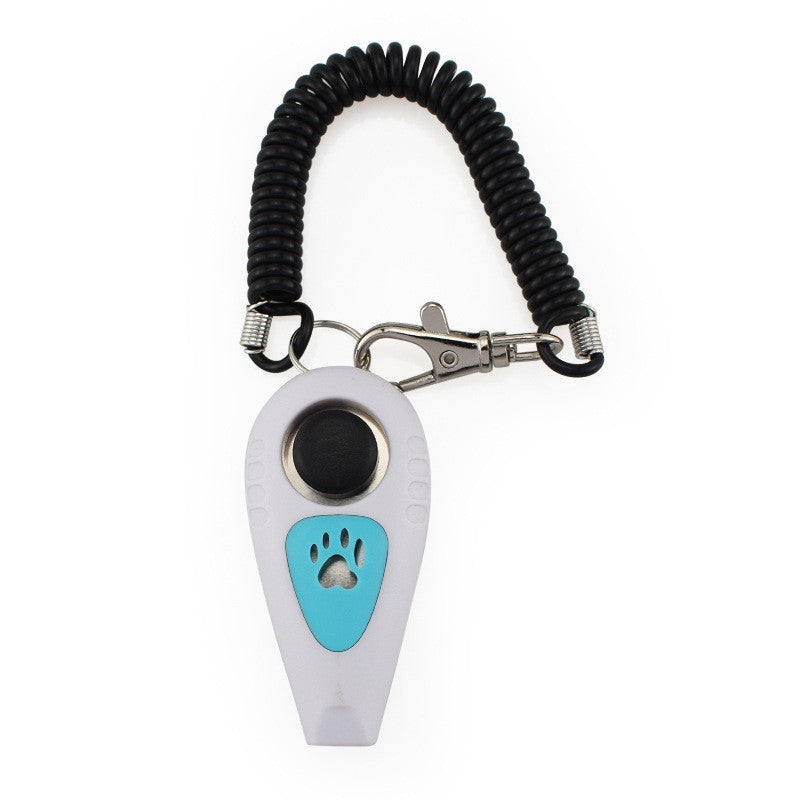 White dog training whistle with clicker button