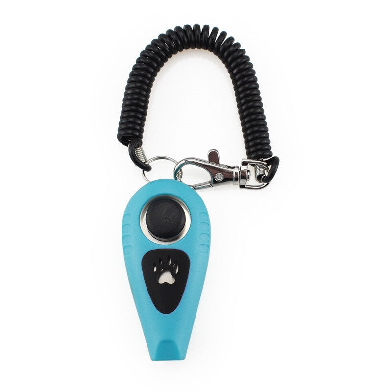Teal dog training whistle with clicker button