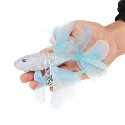 Fish teaser head held in a hand to show the size
