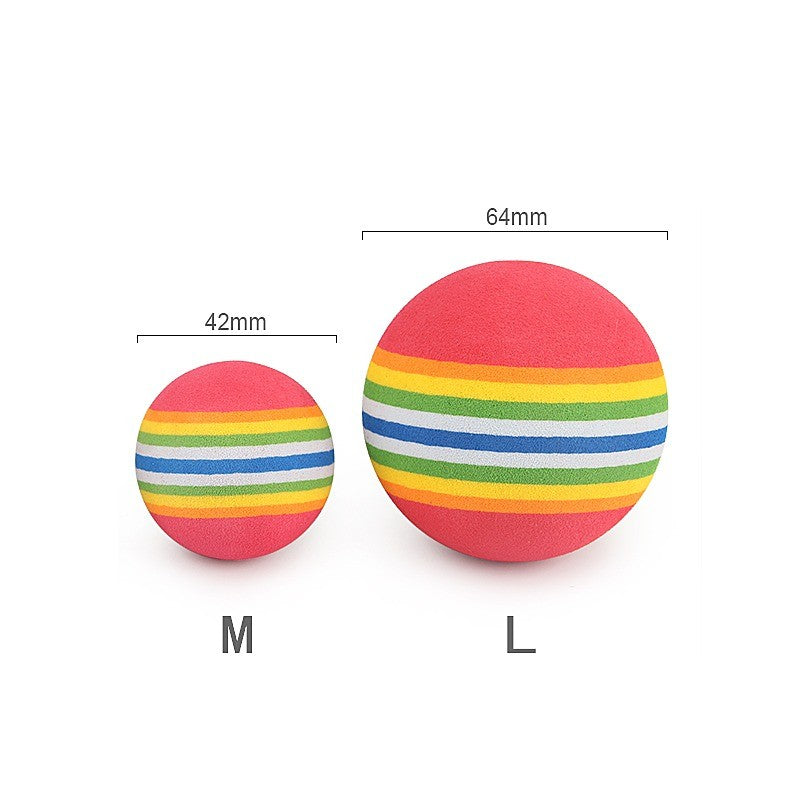 Foam cat ball sizes: M 42 mm and L 64 mm across