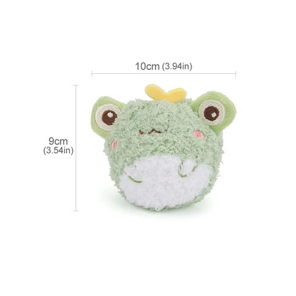 Frog dog toy size: about 10 cm wide and 9 cm tall