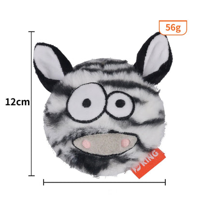 Zebra dog toy face, 12 by 10 cm