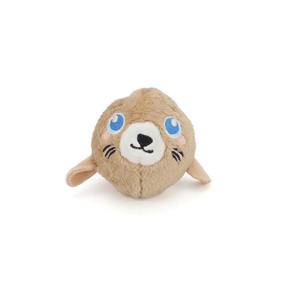 Brown sea lion plush ball dog toy