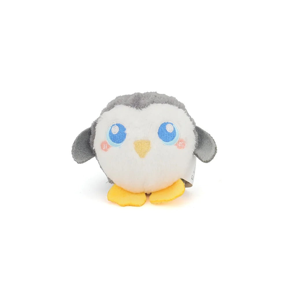 Grey bird plush ball toy with orange feet