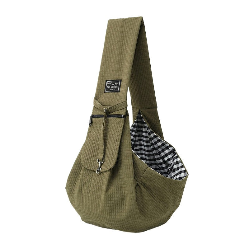 Olive green front dog carrier sling
