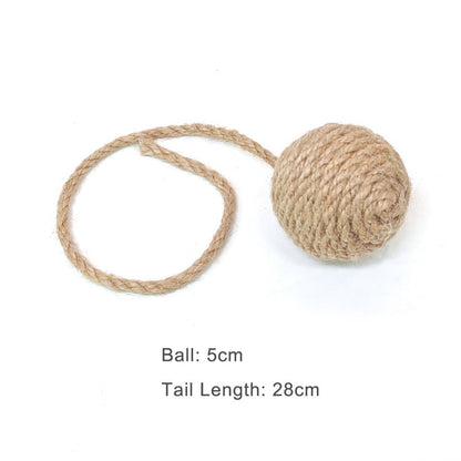 Brown sisal hanging ball, 5 cm ball with 28 cm cord