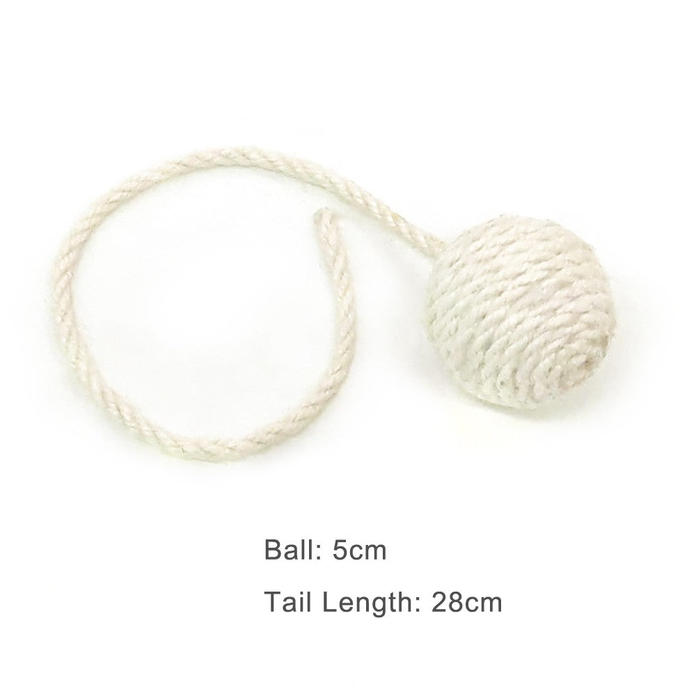 White sisal hanging ball, 5 cm ball with 28 cm cord