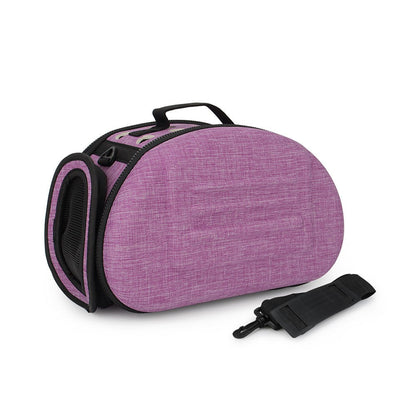 Size S hard shell cat carrier in purple