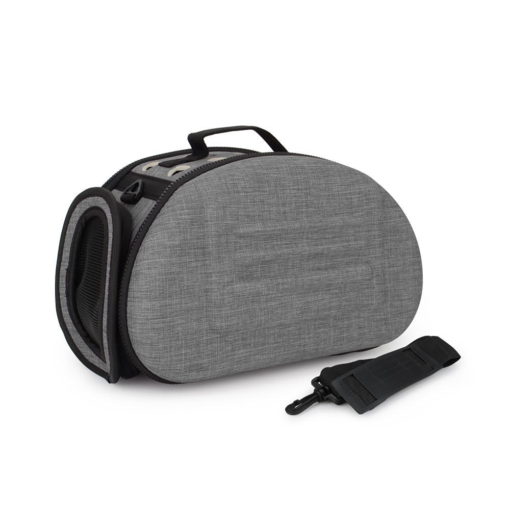 Size S hard shell cat carrier in gray