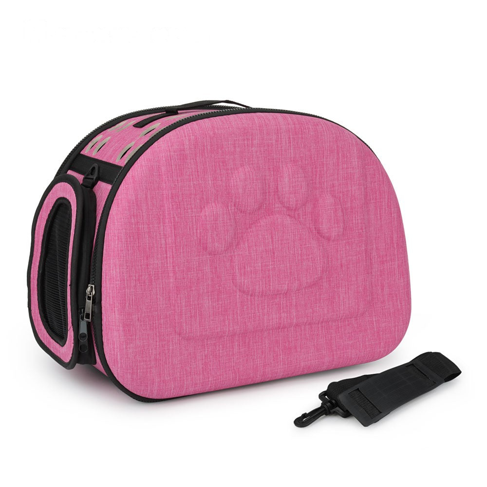 Size M hard shell cat carrier in rose