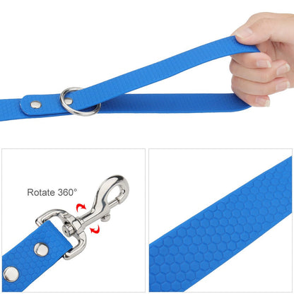 Hand holding the leash, 360 degree hook and honeycomb texture