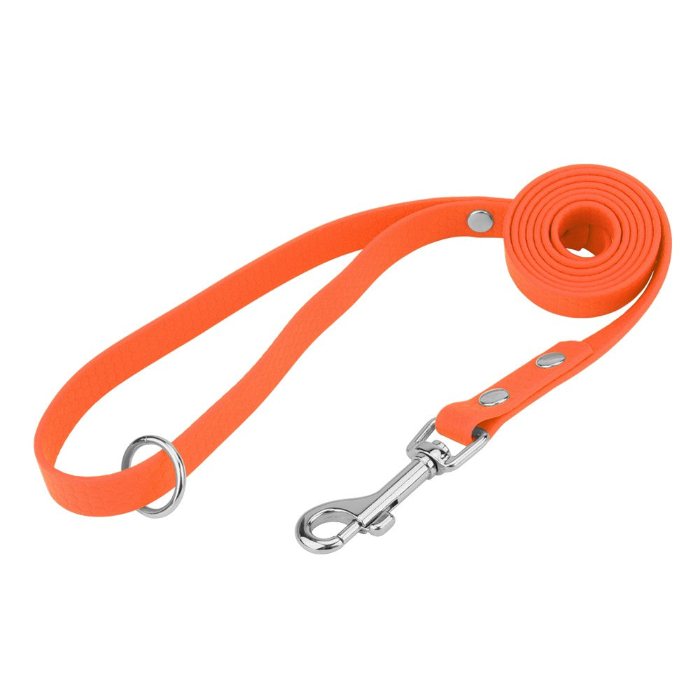 Orange honeycomb dog leash