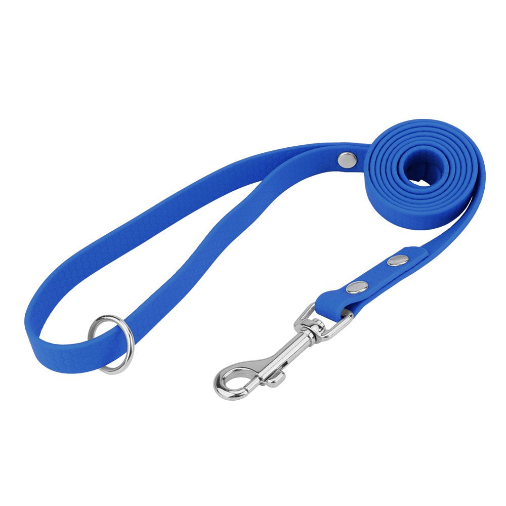 Blue honeycomb dog leash