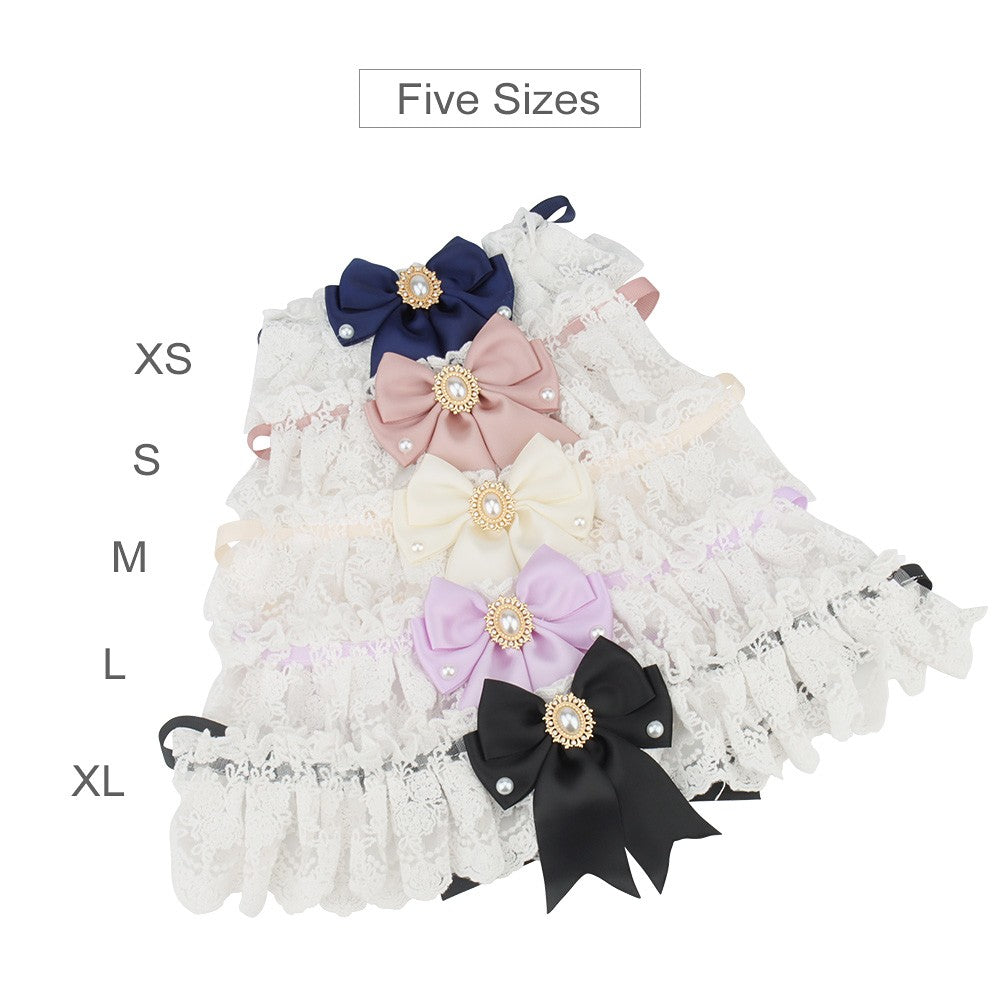 Lace bow collars in five sizes from XS to XL