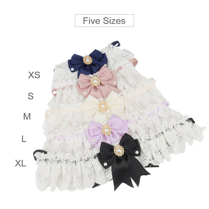 Lace bow collars in five sizes from XS to XL