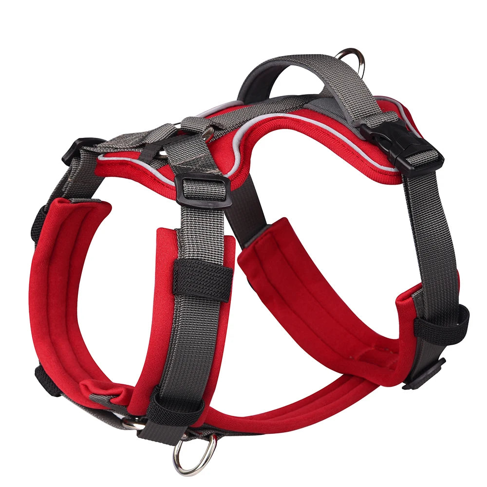 large no pull dog harness red color