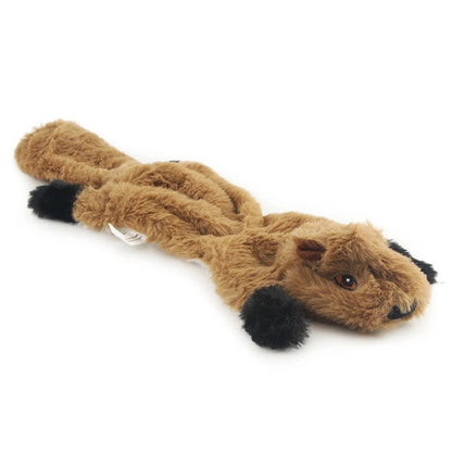 Brown squirrel plush dog toy