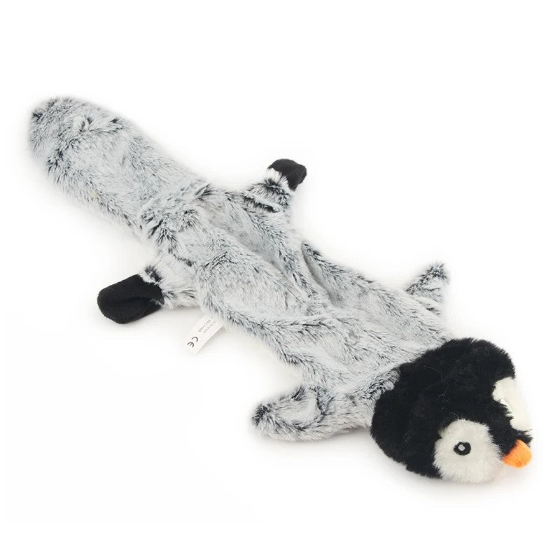 Grey and black bird plush dog toy