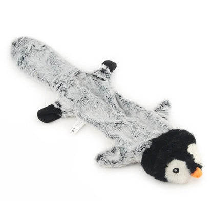 Grey and black bird plush dog toy