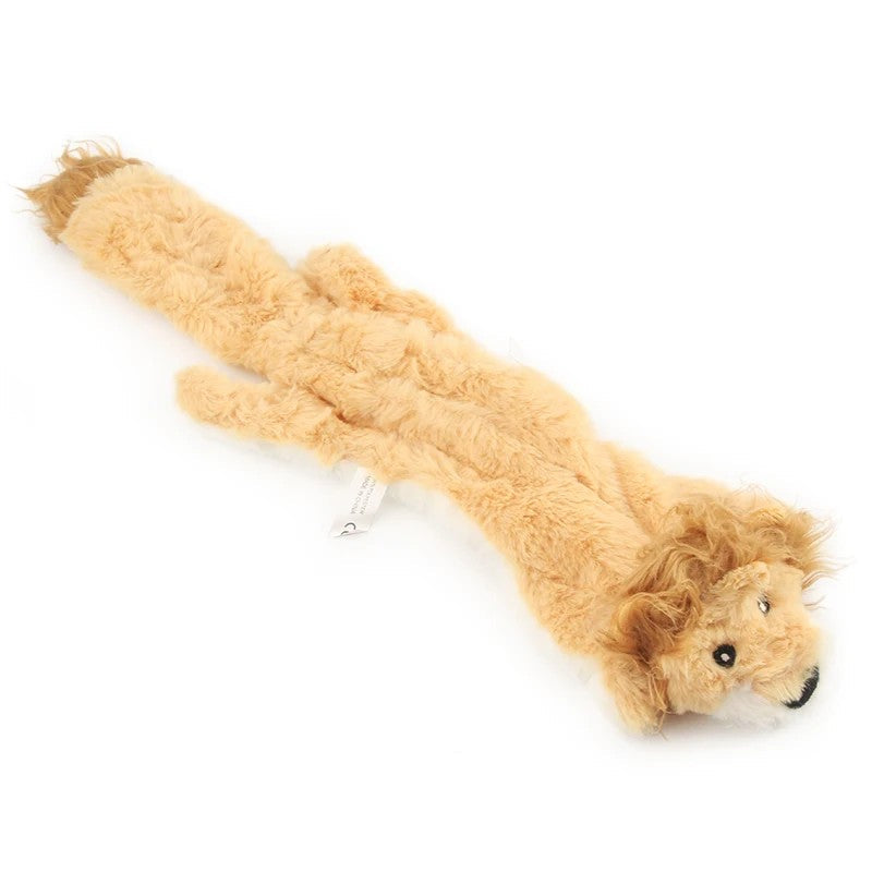 Shaggy lion dog toy with curly mane