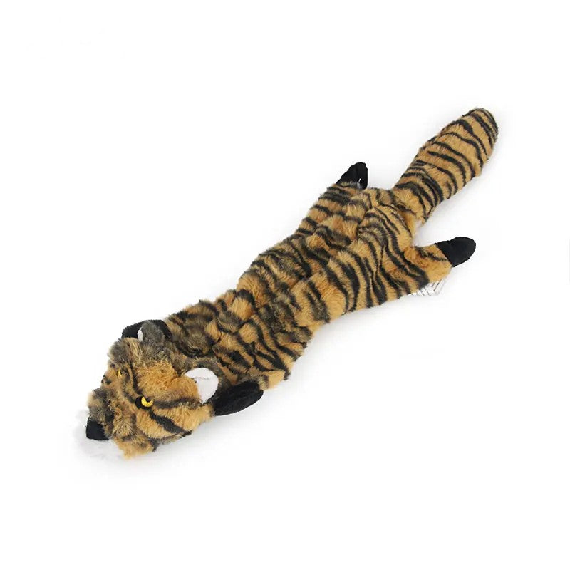 Dark brown tiger dog toy with stripes