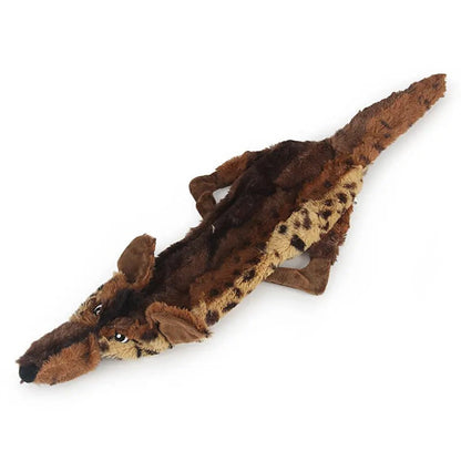Brown wolf plush dog toy