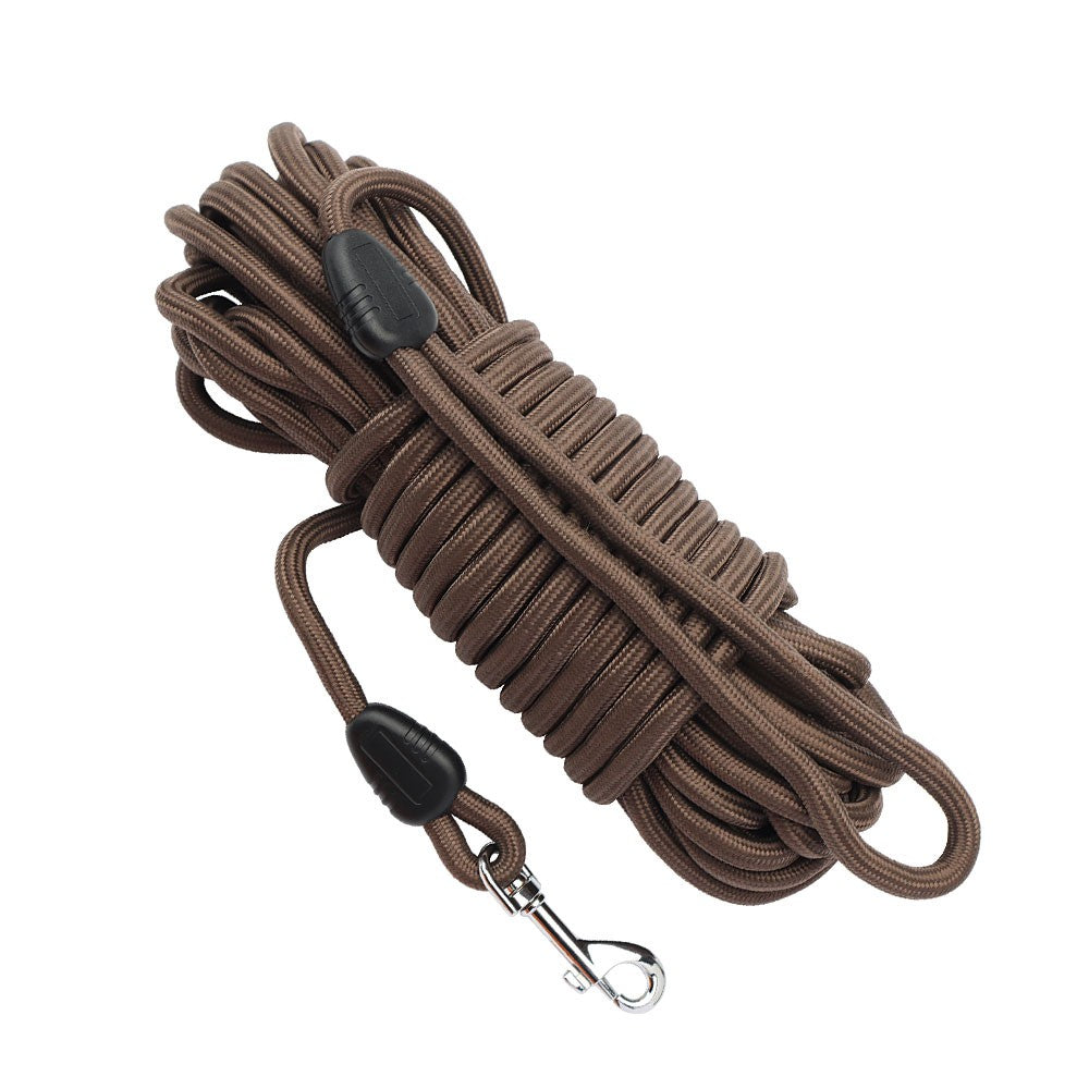 Coffee brown long line lead with silver snap hook